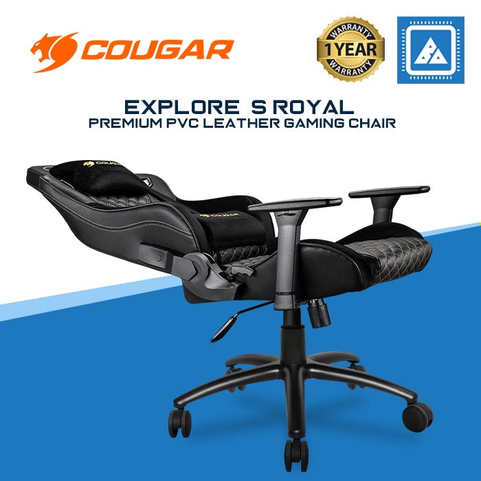 COUGAR EXPLORE S ROYAL GAMING CHAIR / MID / DIAMOND PATERN / BREATHABLE PVC LEATHER / HIGH DENSITY FOAM / STEEL BASE / TILT / 3D ARM REST / 3 COUGAR EXPLORE S ROYAL GAMING CHAIR / MID / DIAMOND PATERN / BREATHABLE PVC LEATHER / HIGH DENSITY FOAM / STEEL BASE / TILT / 3D ARM REST / 3